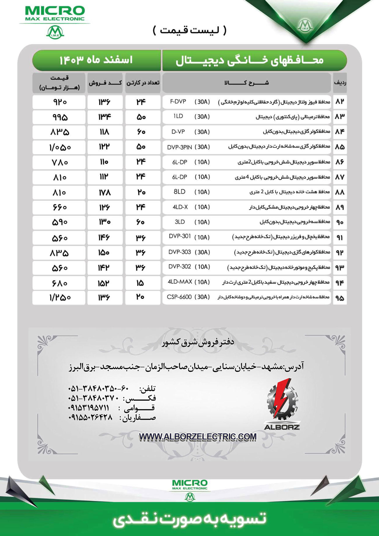 لیست قیمت میکرو مکس 7